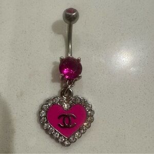 Chanel Pink & Diamond Belly Button Navel Ring